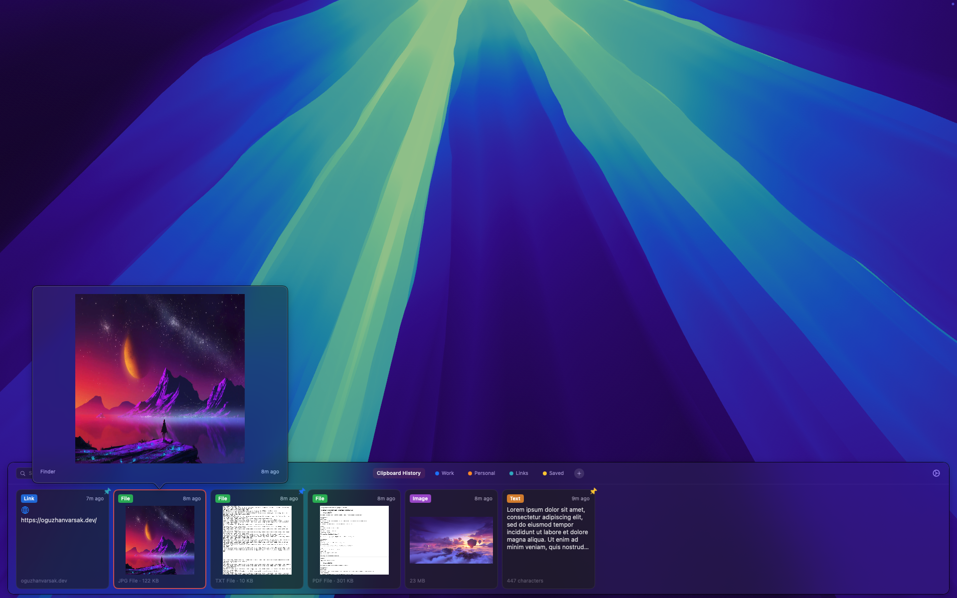Paster Quick Look preview showing an image on macOS